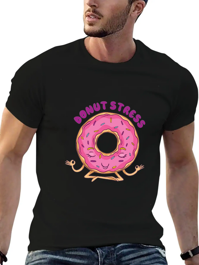 Donut Stress Lightweight Cotton T-Shirt – Daily Comfort Graphic Shirt