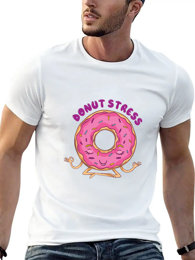 Donut Stress Lightweight Cotton T-Shirt – Daily Comfort Graphic Shirt