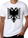 Double Headed Eagle Silhouette Lightweight Cotton T-Shirt – Daily Comfort Graphic Shirt