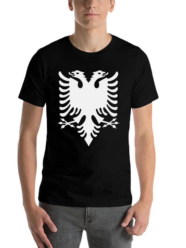 Double Headed Eagle Silhouette Lightweight Cotton T-Shirt – Daily Comfort Graphic Shirt