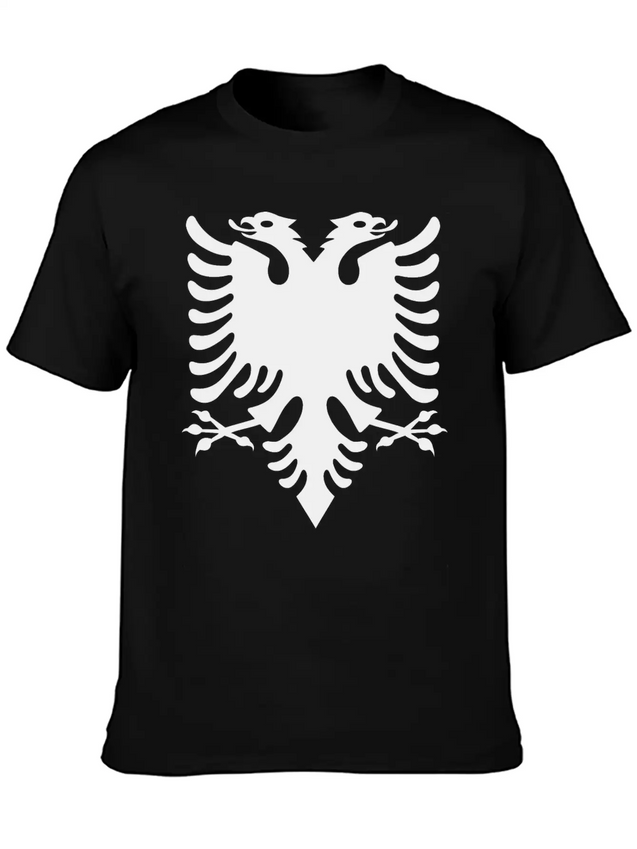 Double Headed Eagle Silhouette Lightweight Cotton T-Shirt – Daily Comfort Graphic Shirt
