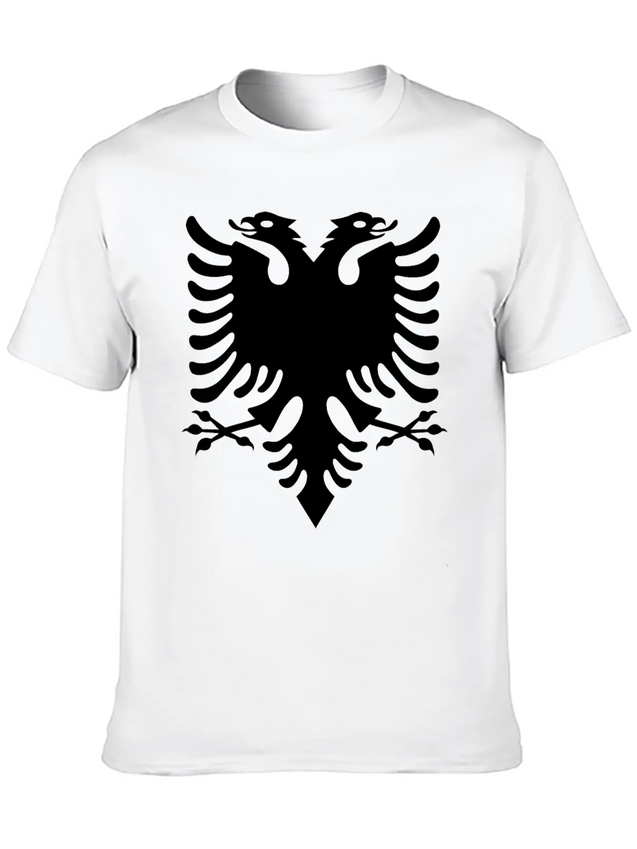 Double Headed Eagle Silhouette Lightweight Cotton T-Shirt – Daily Comfort Graphic Shirt