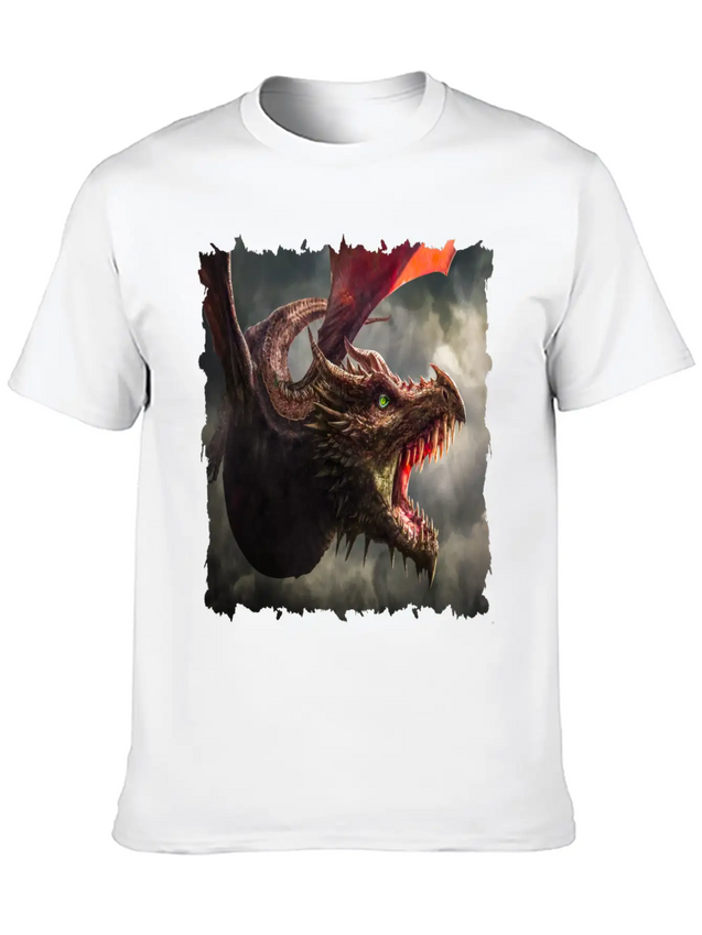 Dragon Kite Dragon Fire Fly Spew Fantasy Lightweight Cotton T-Shirt – Daily Comfort Graphic Shirt