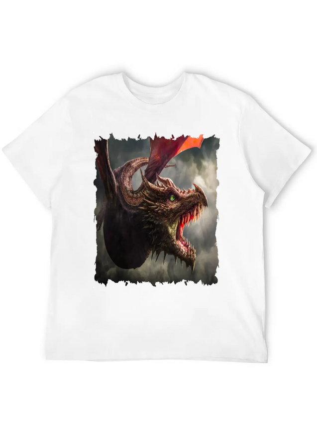 Dragon Kite Dragon Fire Fly Spew Fantasy Lightweight Cotton T-Shirt – Daily Comfort Graphic Shirt