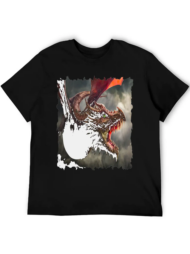 Dragon Kite Dragon Fire Fly Spew Fantasy Lightweight Cotton T-Shirt – Daily Comfort Graphic Shirt