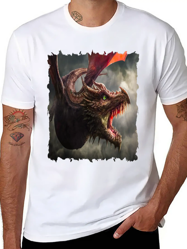 Dragon Kite Dragon Fire Fly Spew Fantasy Lightweight Cotton T-Shirt – Daily Comfort Graphic Shirt