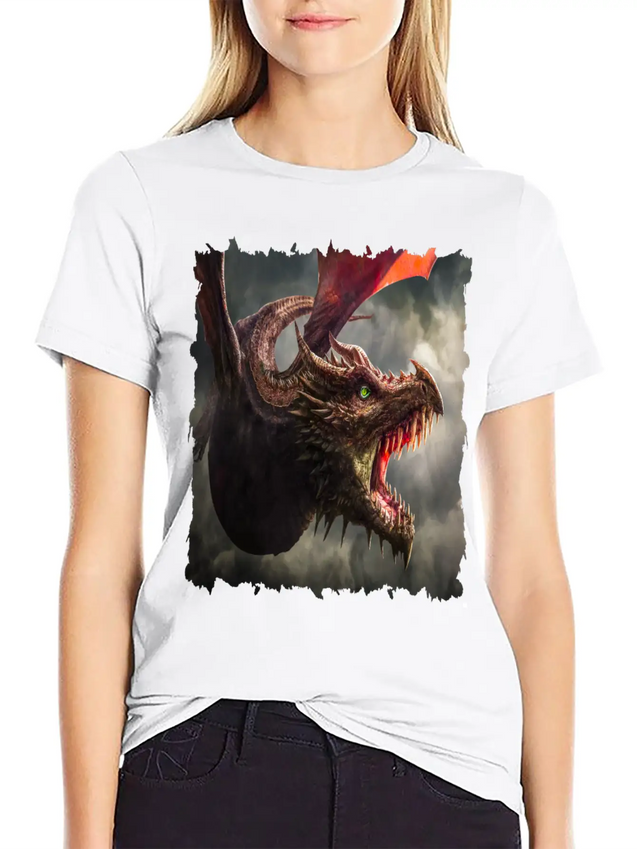 Dragon Kite Dragon Fire Fly Spew Fantasy Lightweight Cotton T-Shirt – Daily Comfort Graphic Shirt