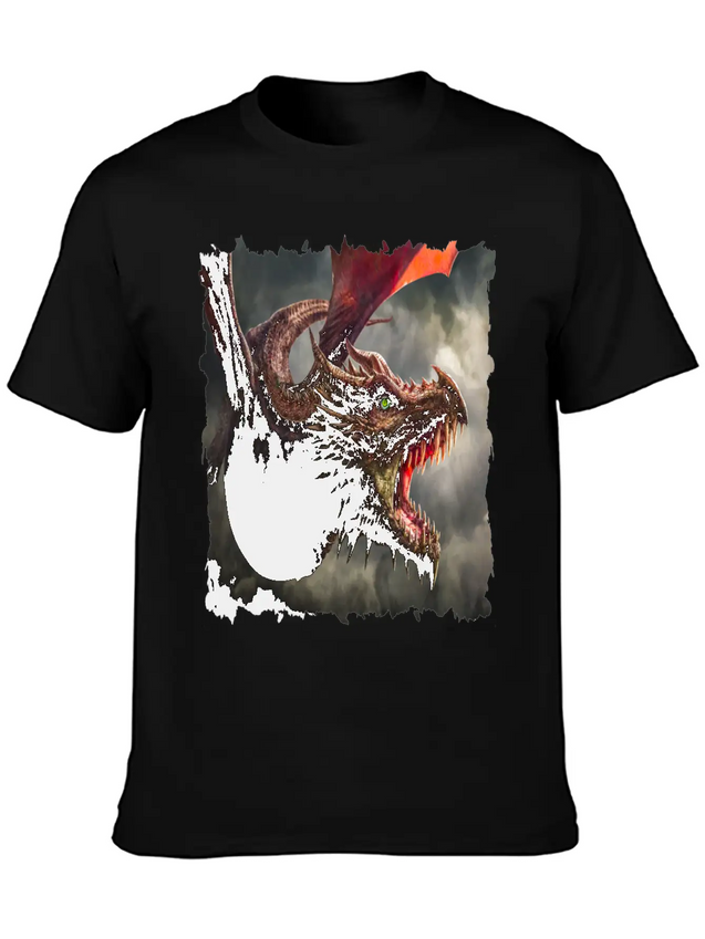 Dragon Kite Dragon Fire Fly Spew Fantasy Lightweight Cotton T-Shirt – Daily Comfort Graphic Shirt