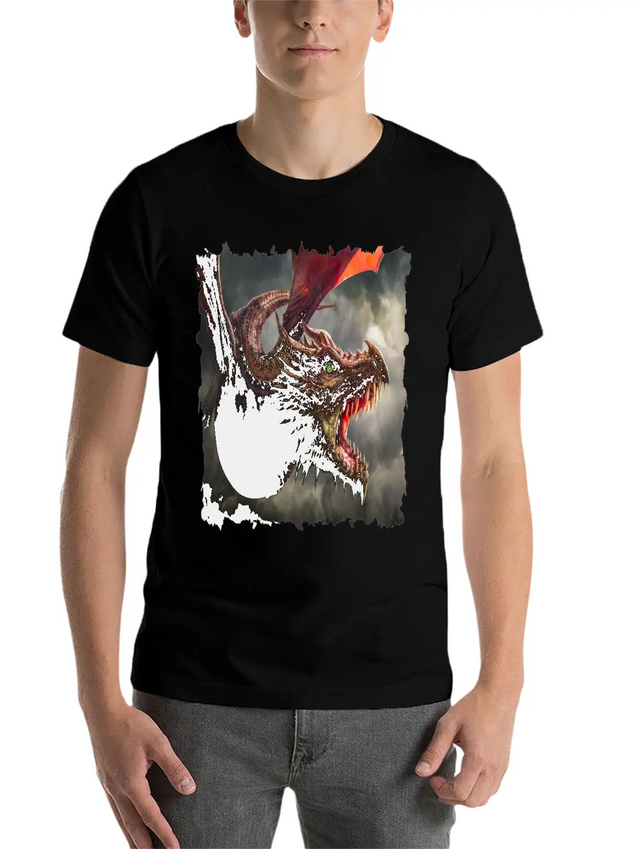 Dragon Kite Dragon Fire Fly Spew Fantasy Lightweight Cotton T-Shirt – Daily Comfort Graphic Shirt