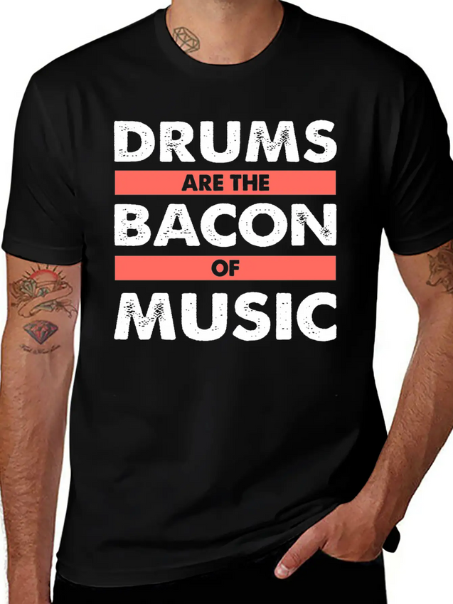 Drums Concert Birthday Christmas Gift Lightweight Cotton T-Shirt – Daily Comfort Graphic Shirt