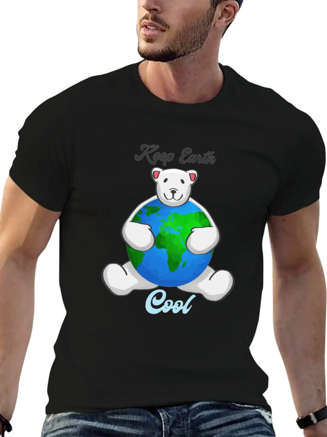 Earth Day Icebear Lightweight Cotton T-Shirt – Daily Comfort Graphic Shirt