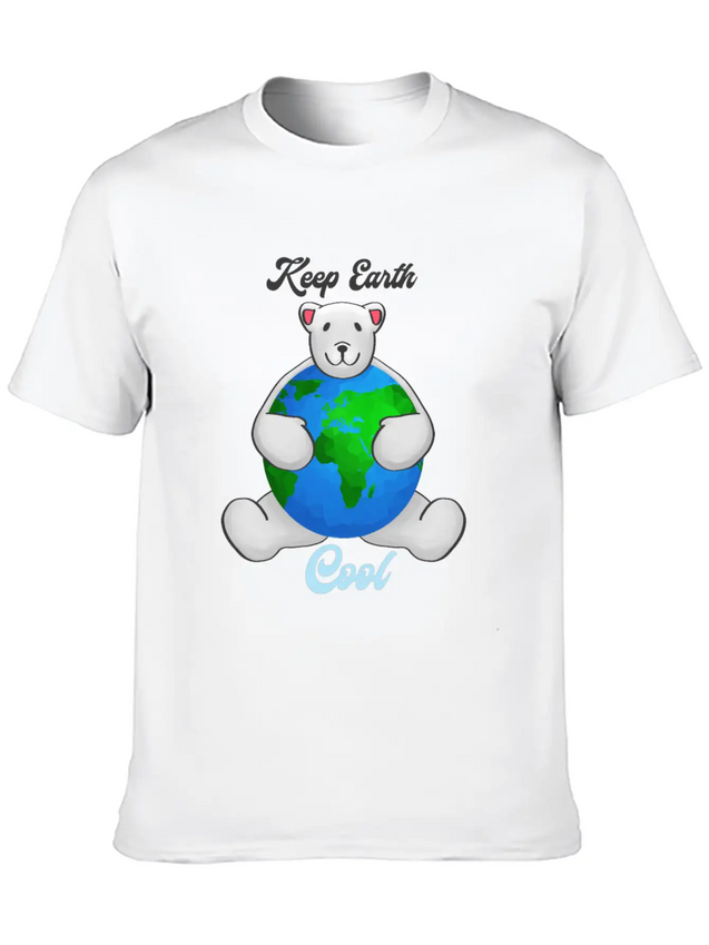Earth Day Icebear Lightweight Cotton T-Shirt – Daily Comfort Graphic Shirt