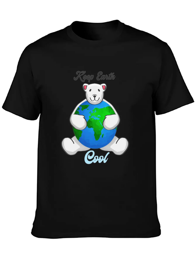 Earth Day Icebear Lightweight Cotton T-Shirt – Daily Comfort Graphic Shirt