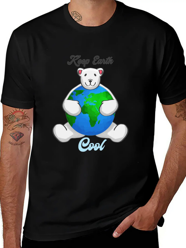 Earth Day Icebear Lightweight Cotton T-Shirt – Daily Comfort Graphic Shirt