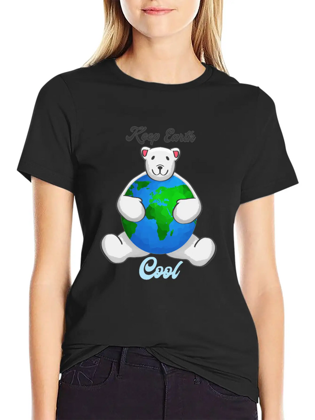 Earth Day Icebear Lightweight Cotton T-Shirt – Daily Comfort Graphic Shirt