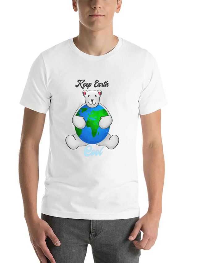 Earth Day Icebear Lightweight Cotton T-Shirt – Daily Comfort Graphic Shirt