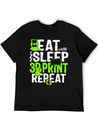 Eat Sleep 3D Print Repeat, Filament 3D Printer Lightweight Cotton T-Shirt – Daily Comfort Graphic Shirt