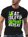 Eat Sleep 3D Print Repeat, Filament 3D Printer Lightweight Cotton T-Shirt – Daily Comfort Graphic Shirt