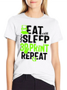 Eat Sleep 3D Print Repeat, Filament 3D Printer Lightweight Cotton T-Shirt – Daily Comfort Graphic Shirt