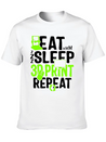 Eat Sleep 3D Print Repeat, Filament 3D Printer Lightweight Cotton T-Shirt – Daily Comfort Graphic Shirt