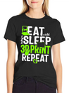 Eat Sleep 3D Print Repeat, Filament 3D Printer Lightweight Cotton T-Shirt – Daily Comfort Graphic Shirt