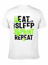 Eat Sleep 3D Print Repeat, Filament 3D Printer Lightweight Cotton T-Shirt – Daily Comfort Graphic Shirt