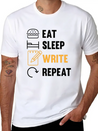 Eat Sleep Write Repeat Design For A Journalist Or Lightweight Cotton T-Shirt – Daily Comfort Graphic Shirt