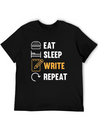 Eat Sleep Write Repeat Design For A Journalist Or Lightweight Cotton T-Shirt – Daily Comfort Graphic Shirt