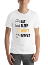 Eat Sleep Write Repeat Design For A Journalist Or Lightweight Cotton T-Shirt – Daily Comfort Graphic Shirt