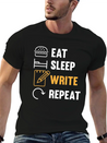 Eat Sleep Write Repeat Design For A Journalist Or Lightweight Cotton T-Shirt – Daily Comfort Graphic Shirt