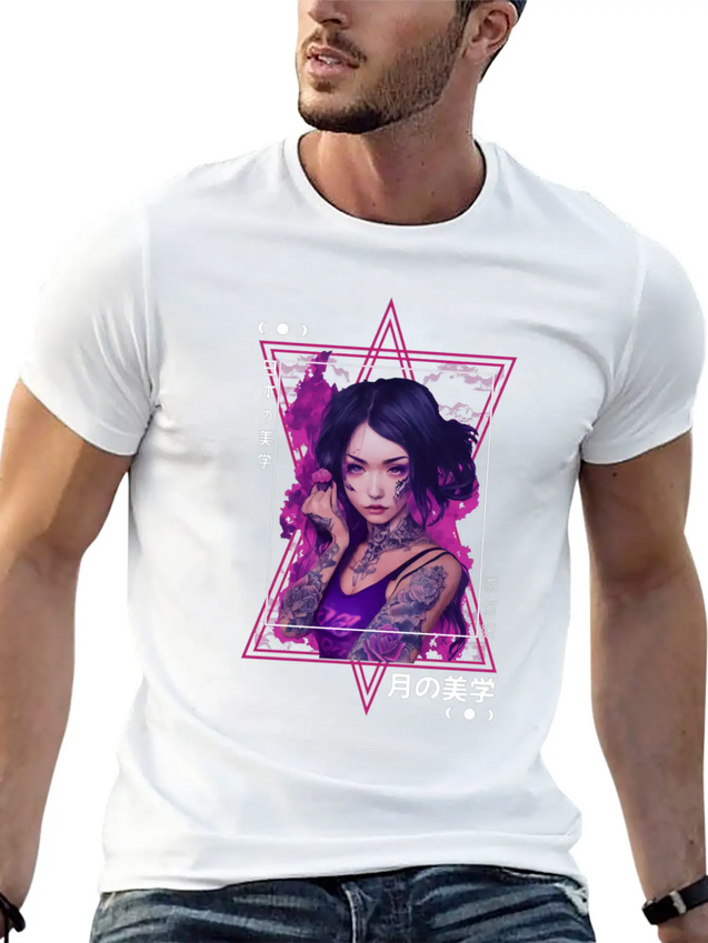 Edgy Japanese Tattoo Witch Aesthetic Vaporwave Gir Lightweight Cotton T-Shirt – Daily Comfort Graphic Shirt