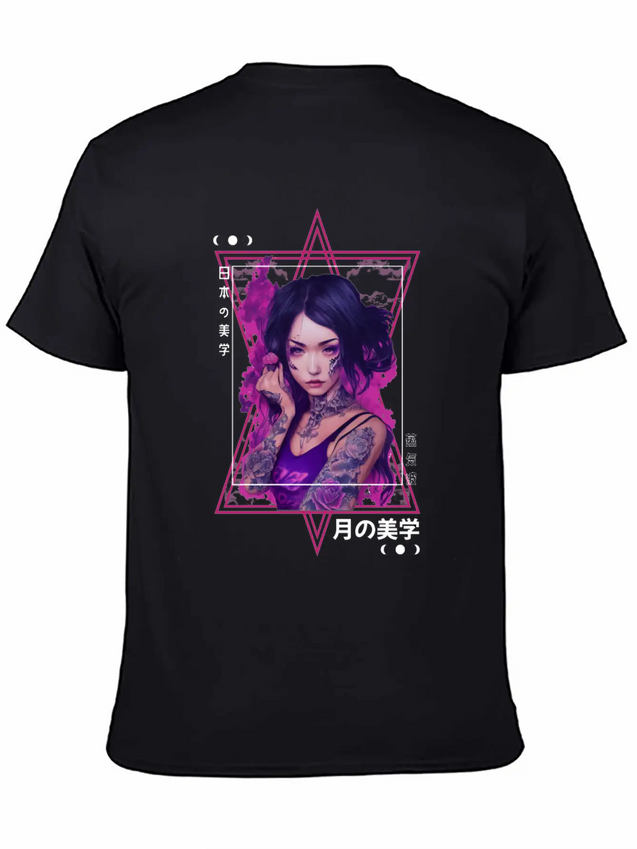 Edgy Japanese Tattoo Witch Aesthetic Vaporwave Gir Lightweight Cotton T-Shirt – Daily Comfort Graphic Shirt