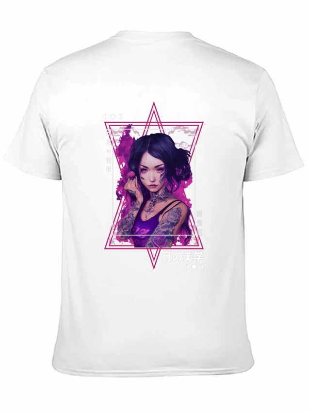Edgy Japanese Tattoo Witch Aesthetic Vaporwave Gir Lightweight Cotton T-Shirt – Daily Comfort Graphic Shirt