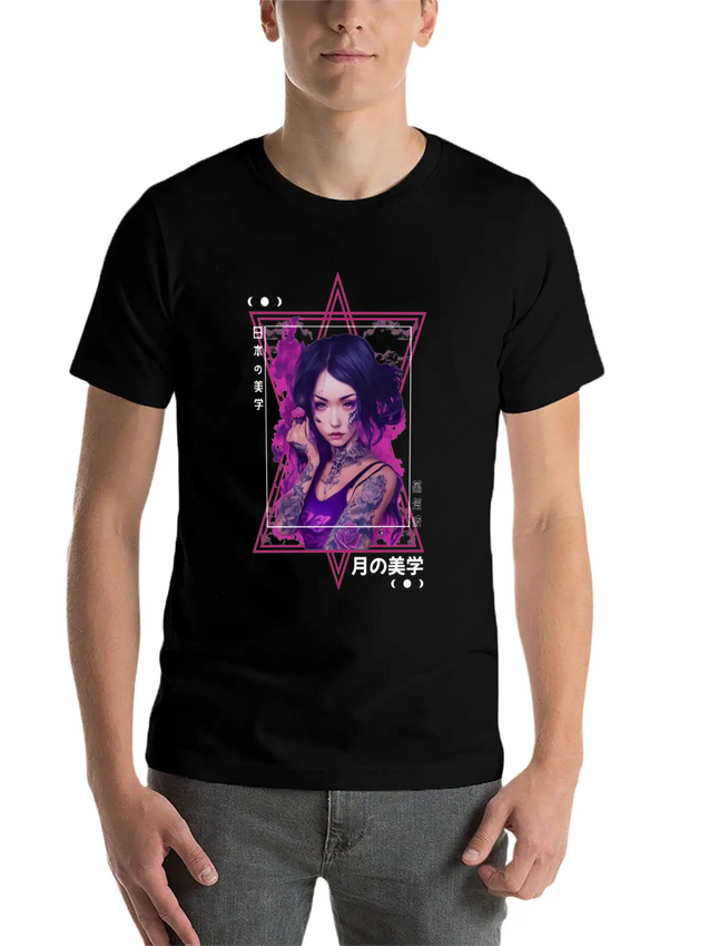 Edgy Japanese Tattoo Witch Aesthetic Vaporwave Gir Lightweight Cotton T-Shirt – Daily Comfort Graphic Shirt