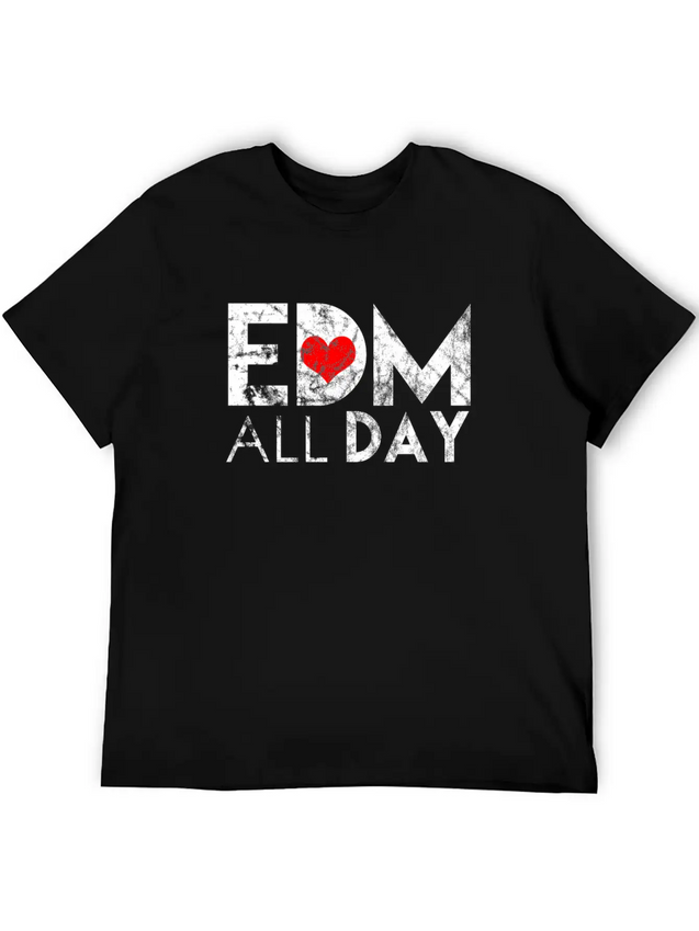 EDM All Day Disco Rave Electronic Dance Music Lightweight Cotton T-Shirt – Daily Comfort Graphic Shirt