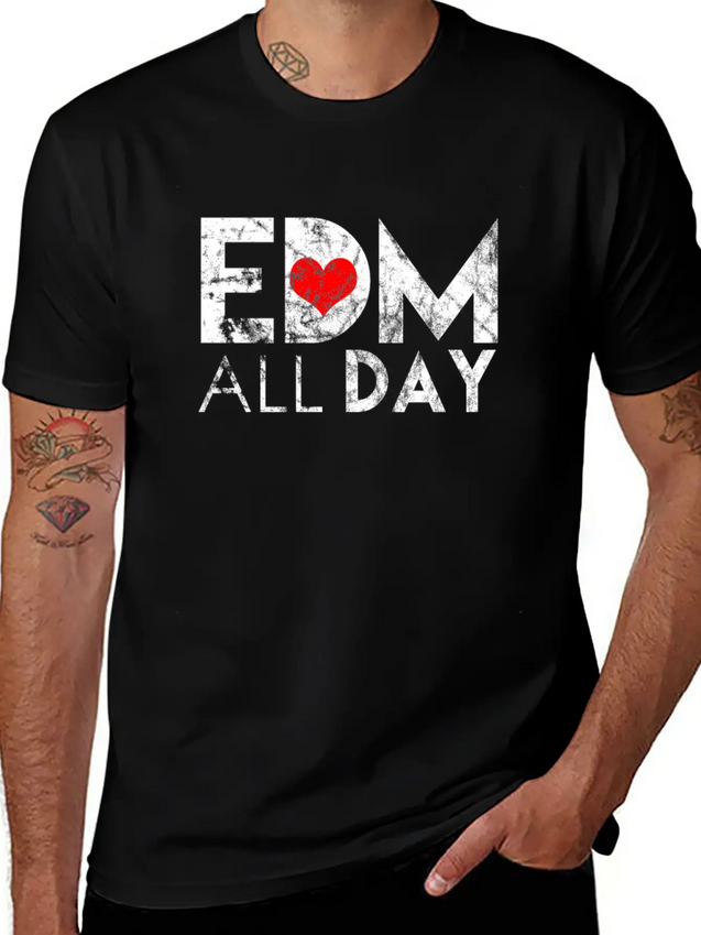 EDM All Day Disco Rave Electronic Dance Music Lightweight Cotton T-Shirt – Daily Comfort Graphic Shirt