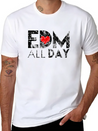 EDM All Day Disco Rave Electronic Dance Music Lightweight Cotton T-Shirt – Daily Comfort Graphic Shirt
