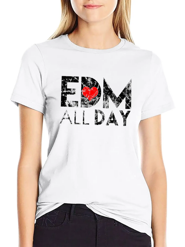EDM All Day Disco Rave Electronic Dance Music Lightweight Cotton T-Shirt – Daily Comfort Graphic Shirt