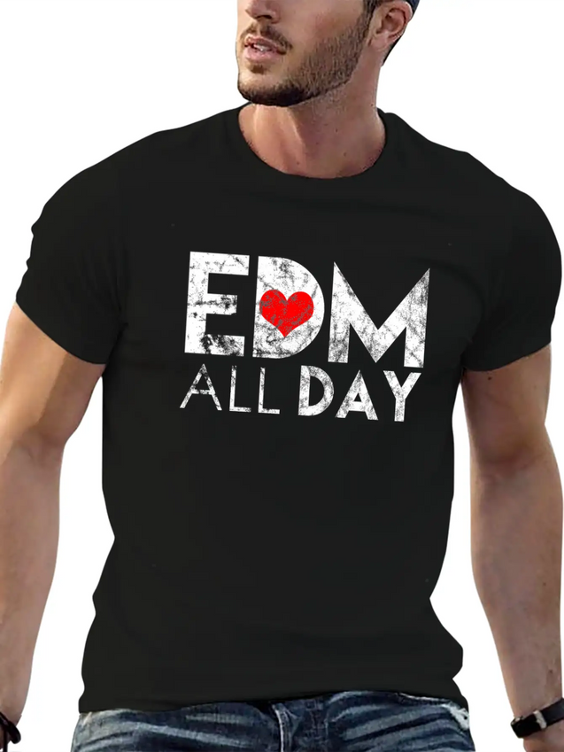 EDM All Day Disco Rave Electronic Dance Music Lightweight Cotton T-Shirt – Daily Comfort Graphic Shirt