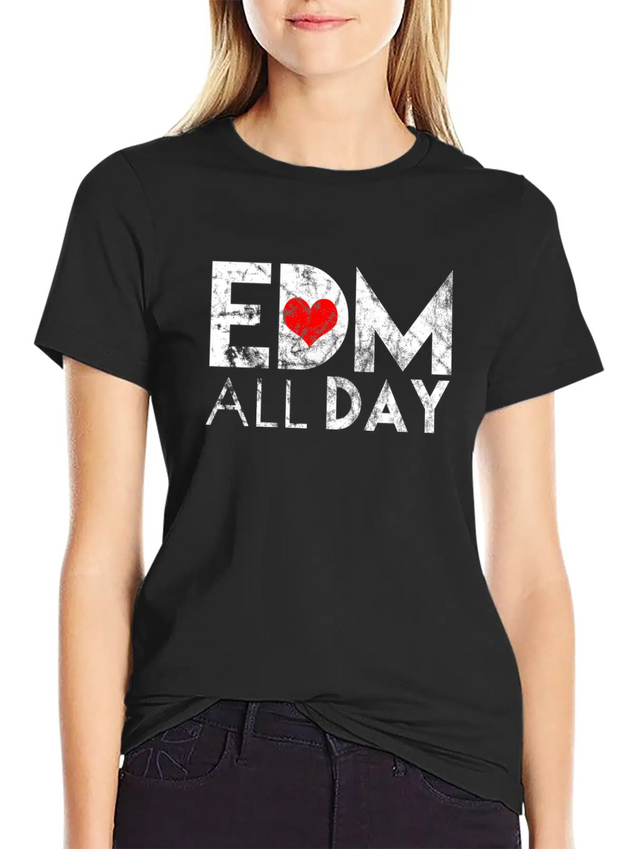 EDM All Day Disco Rave Electronic Dance Music Lightweight Cotton T-Shirt – Daily Comfort Graphic Shirt