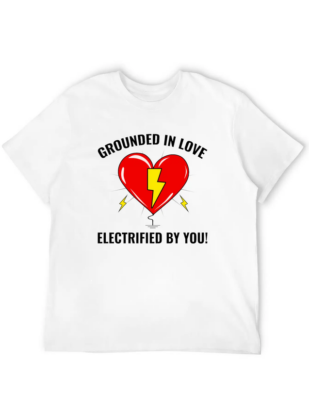 Electrician Valentine Love Grounded Romantic Lightweight Cotton T-Shirt – Daily Comfort Graphic Shirt