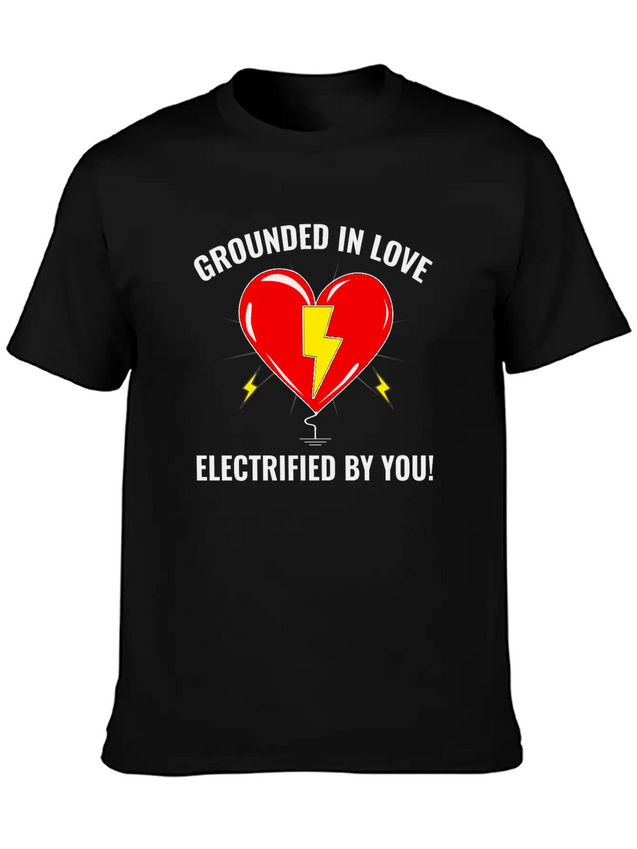 Electrician Valentine Love Grounded Romantic Lightweight Cotton T-Shirt – Daily Comfort Graphic Shirt