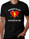 Electrician Valentine Love Grounded Romantic Lightweight Cotton T-Shirt – Daily Comfort Graphic Shirt