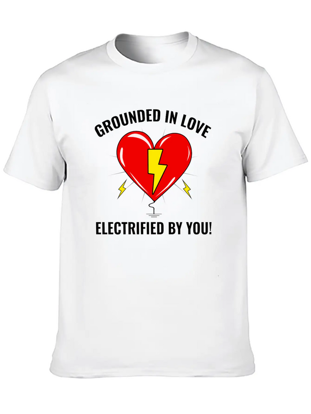 Electrician Valentine Love Grounded Romantic Lightweight Cotton T-Shirt – Daily Comfort Graphic Shirt