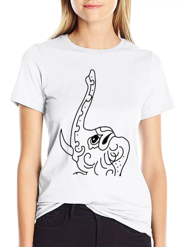 Elephant Jewelry Indian Decorated Lightweight Cotton T-Shirt – Daily Comfort Graphic Shirt