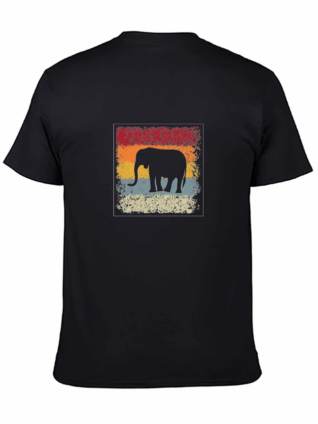 Elephant Retro Lightweight Cotton T-Shirt – Daily Comfort Graphic Shirt