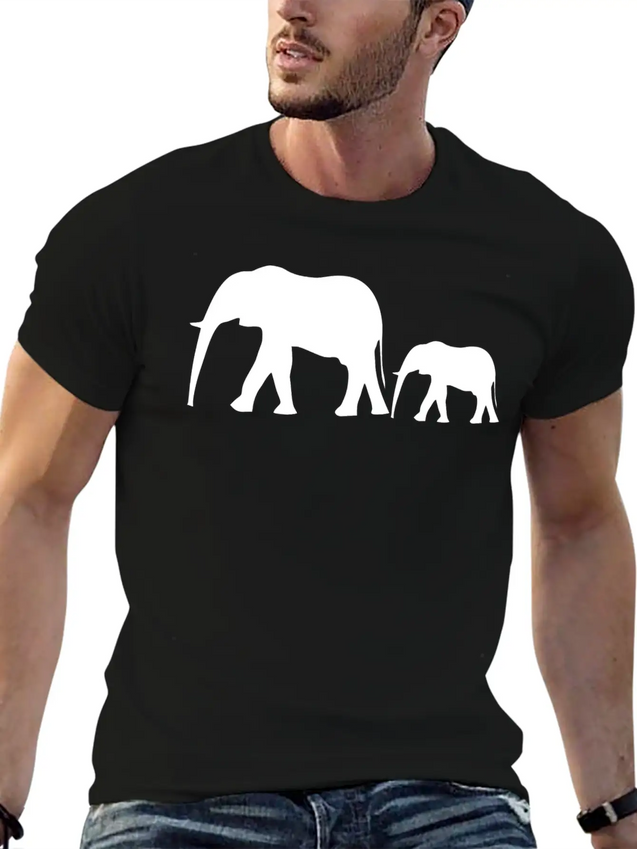 Elephants Lightweight Cotton T-Shirt – Daily Comfort Graphic Shirt