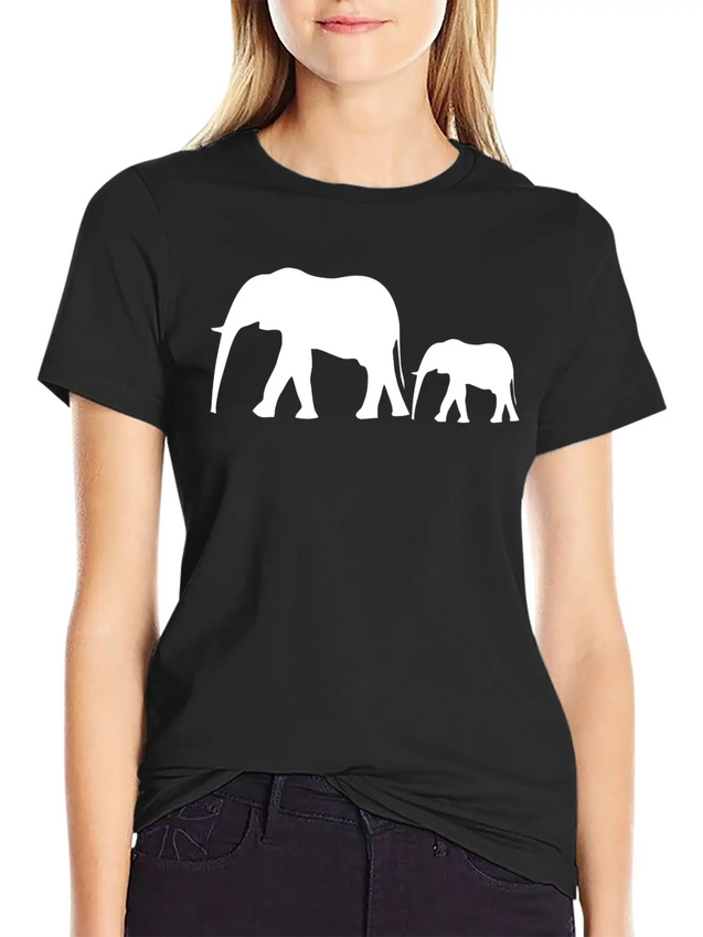 Elephants Lightweight Cotton T-Shirt – Daily Comfort Graphic Shirt