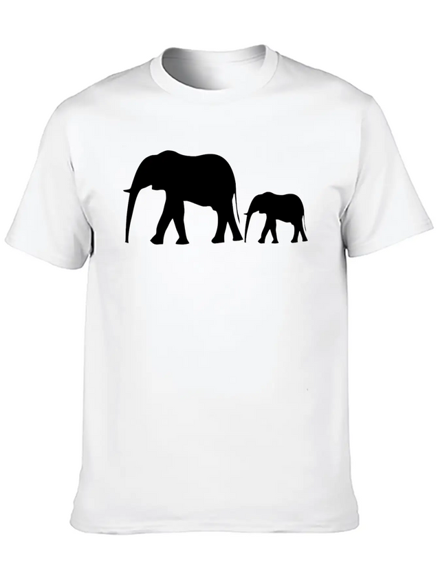Elephants Lightweight Cotton T-Shirt – Daily Comfort Graphic Shirt