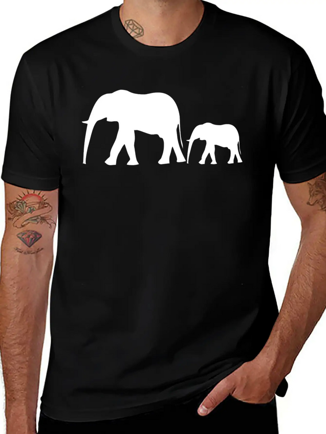 Elephants Lightweight Cotton T-Shirt – Daily Comfort Graphic Shirt